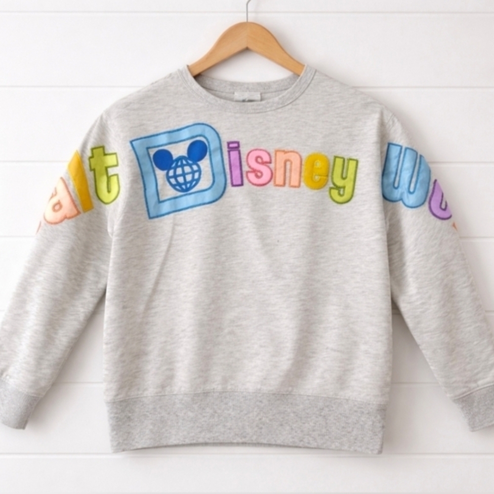 Disney Womens 3xl  Gray Sweatshirt with Colorful Lettering